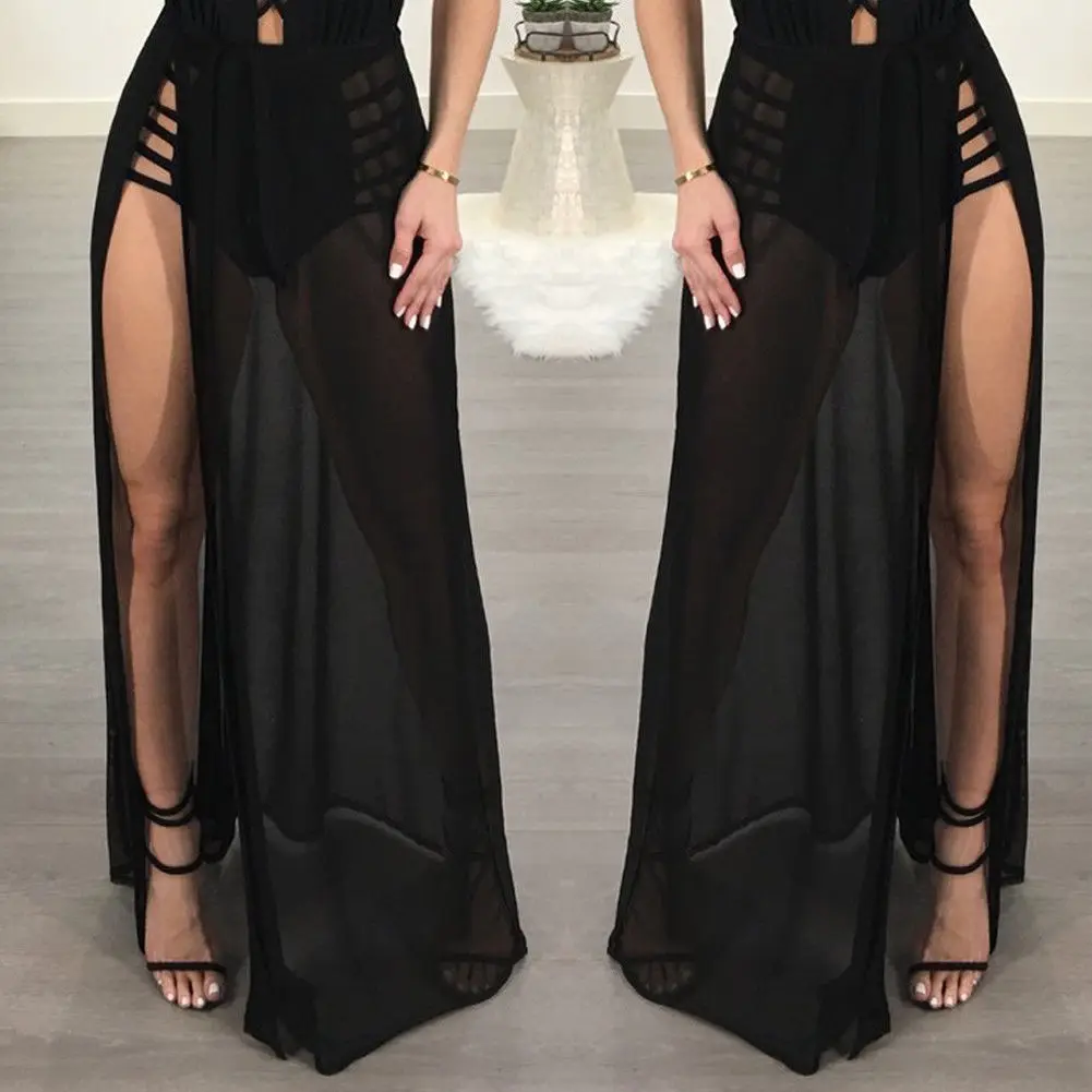 

2019 Tulle Skirts Womens Fashion soild Elastic High Waist Mesh Tutu Skirt Pleated long Skirts Midi Skirt Saias Faldas Jupe Femme