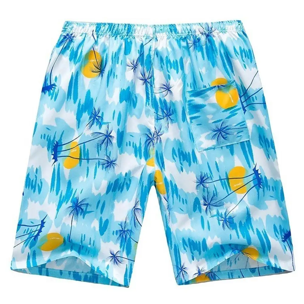 

MISSKY Men Summer Shorts Outdoor Breathable Elastic Waist Fashion Printing Beach Shorts Random Color Male Clothes