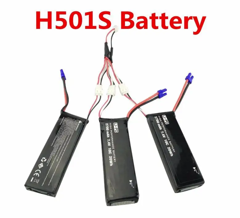 

LeadingStar 3pcs 7.4V 2700mAh Battery 1 To 3 Charging Cable for Hubsan X4 H501S H501C H501A H501C H501M H501S W H501S pro