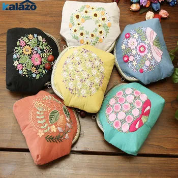 

1pc Ribbon Embroidery DIY Flowers Bags Purse Wallet Handbag Needlework Cross Stitch Kit Birthday Gift Craft Sewing Supplies