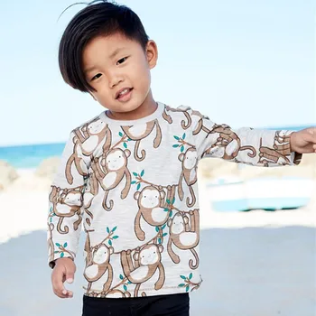 

Jumping meters Kids t shirts cotton Long sleeve with cute animals printed t shirts for baby boy sloth children clothes baby tops
