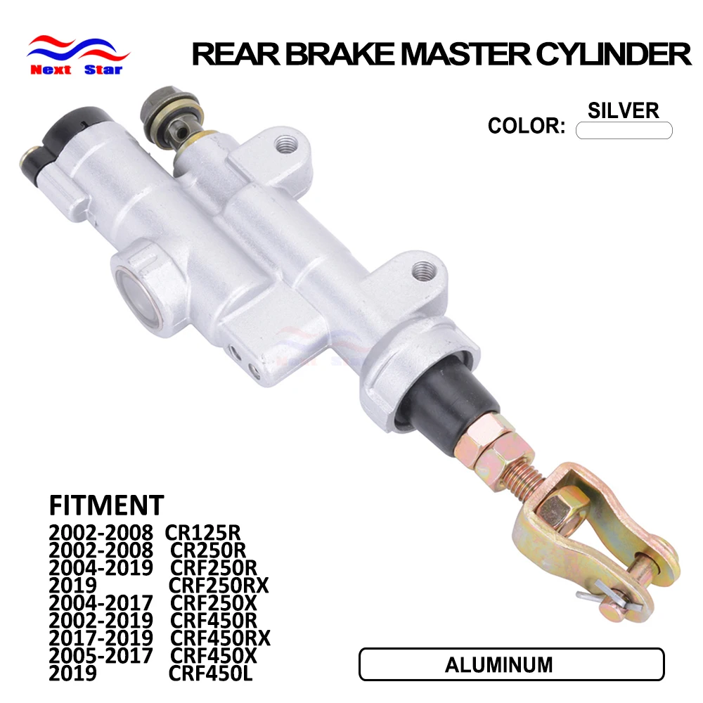 Motorcycle Rear Brake Master Cylinder Aluminum For Honda CR125R CR250R