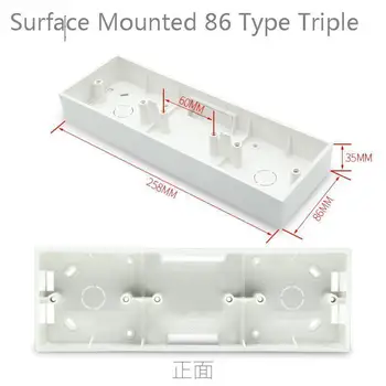 

5PCS PVC Inflaming Retarding 86 Type General Purpose Ming Box Connection Open Boxes Switch Box Socket Case Triple Three