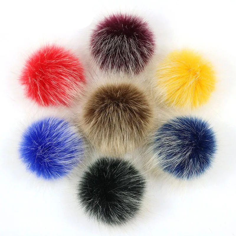 2pcs Fluffy Faux Rabbit Fur Pom Pom Ball DIY Pompon Fur Trinket Women