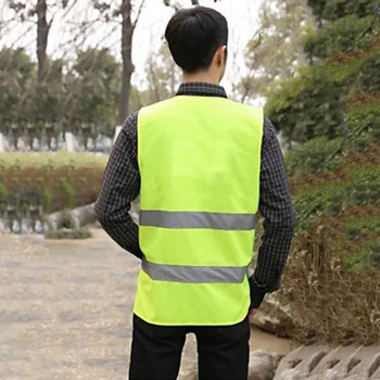

Reflective Safety Visibility Vest Green Red Night Running Walking Warning Clothes Tank Tops V-Neck Sanitation Worker Shirts