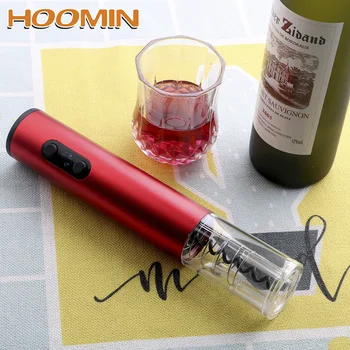

HOOMIN Wine Bottle Opener With Foil Cutter Creative Kitchen Accessories Corkscrew Bar Tool Handy Cordless Electric Automatic
