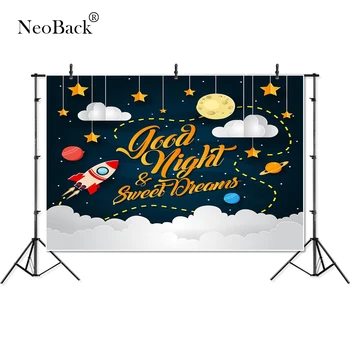 

Thin Vinyl stars good night rocket moon cloud children baby Photography studio Background professional indoor Photo Backdrop