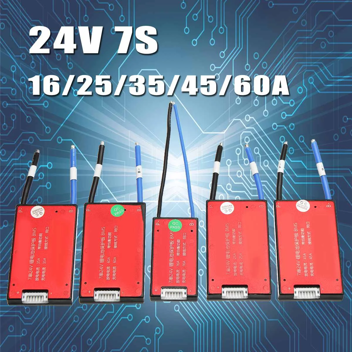 24V фотоаппаратов моментальной печати 7S 16/25/35/45/60A BMS PCB PCM Батарея Защитная панель для электрического велосипеда скутер