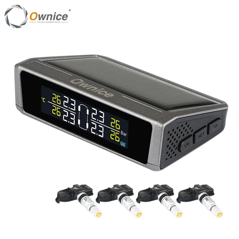 

Ownice Car Solar Tpms Internal External Sensor Wireless Tire Pressure Monitoring Alarm System Digital Lcd Color Display