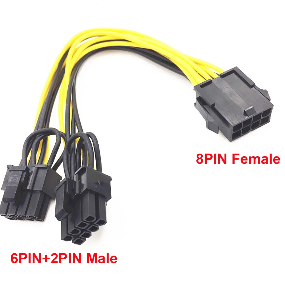 Удлинительный кабель JONSNOW Power 20 см 8 контактный штекер двойной 8Pin(6 + 2) PCI E для