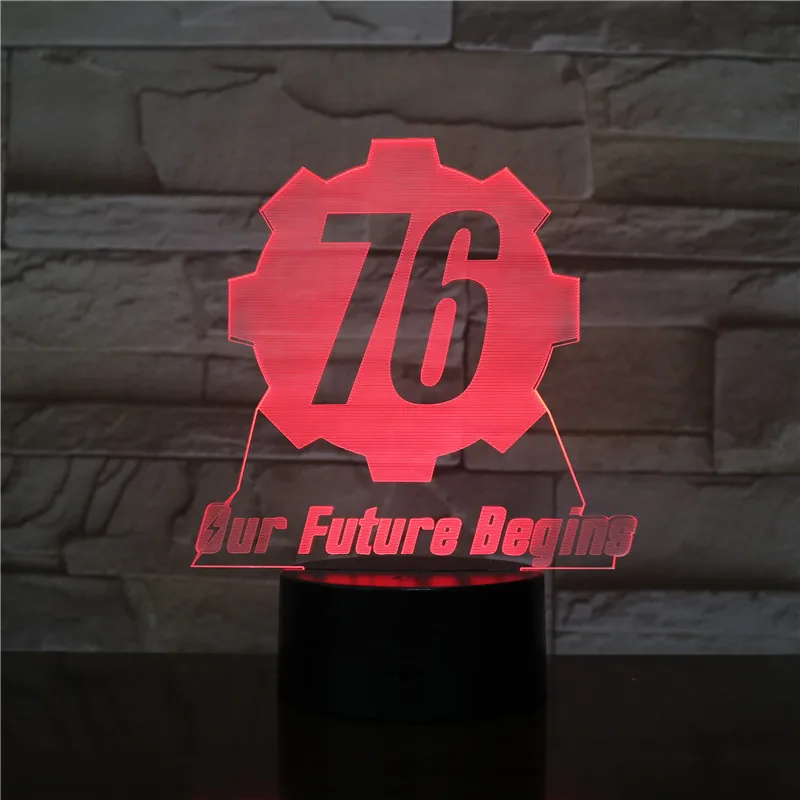 3D светодиодный ночник Fallout 76 наше будущее начинается с USB детский и подарок