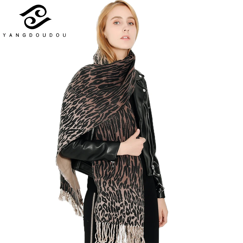 

Yangdoudou Leopard Printed Scarf Zebra Pattern Women Trendy Winter Blanket Scarfs Long Warm Scarves for Ladies Shawls 210cm