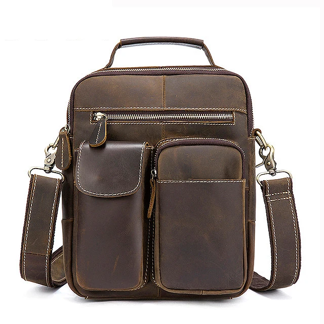 

MVA Vintage Shoulder Bag Fashion Crossbody Bag Business Casual Briefcase Cowhide + Cotton Crossbody Bag