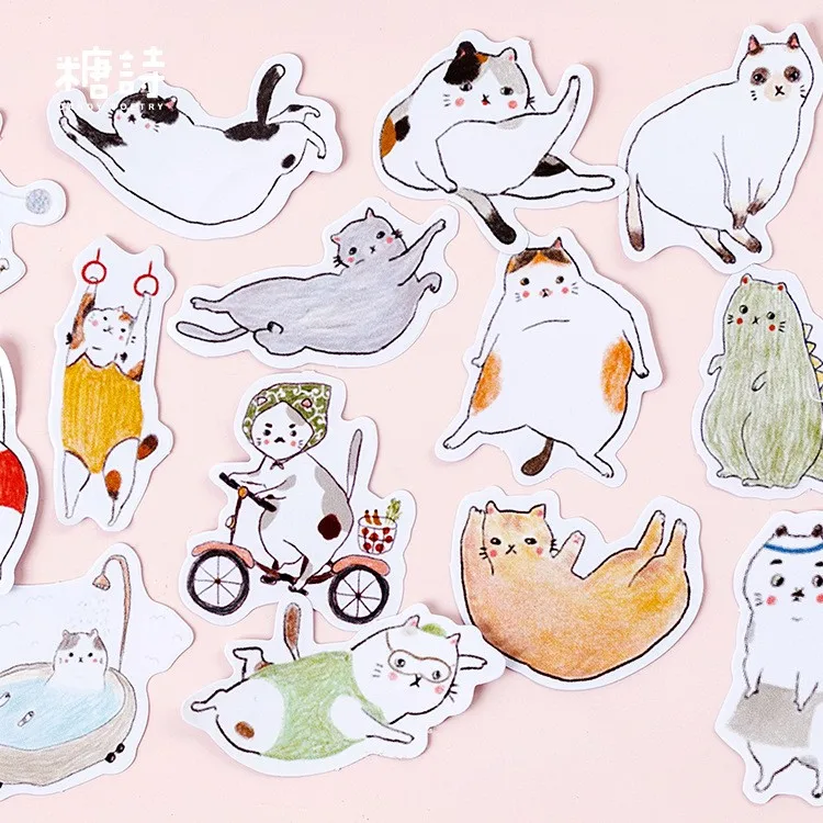 

45Pcs/Pack Kawaii Stickers Set Diary Planner Notebook Scrapbook Stickers Cute Stationery