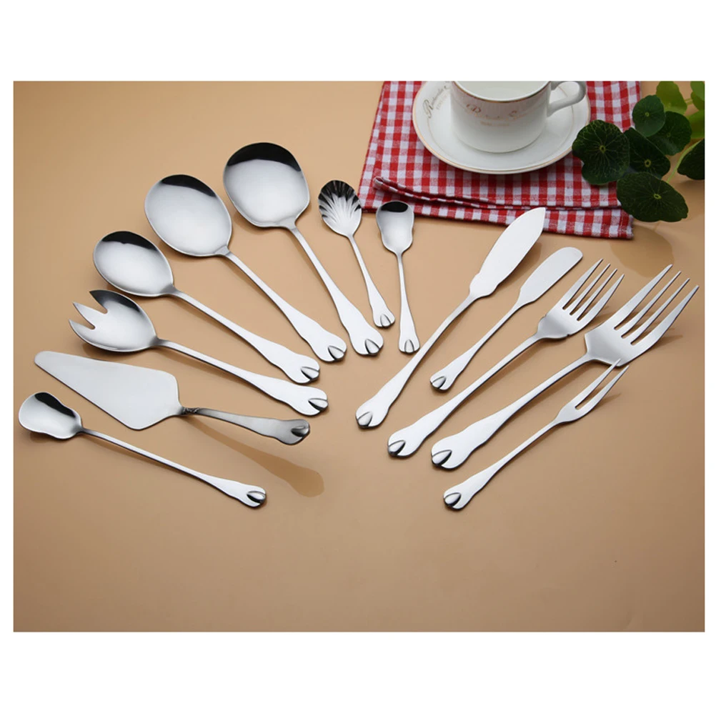 

6 Pcs Stainless Steel Spoon Thicken Creative Sleek Sugar Scoop Ice Cream Scoop Salad Spoon Coffee Spoon for Kitchen Home
