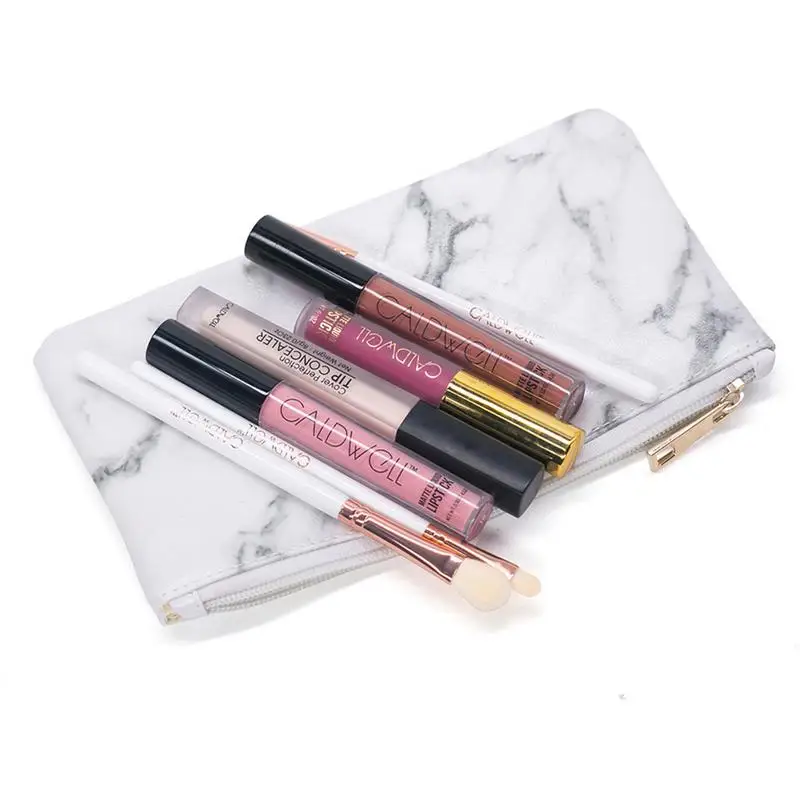 حقيبة مستحضرات تجميل أنيقة الرخام بو حقيبة منتجات تجميل جلدية سستة حقيبة التخزين المحمولة السيدات السفر ماكياج فرش حقيبة # 4O حقيبة مستحضرات تجميل أنيقة الرخام بو حقيبة منتجات تجميل جلدية سستة حقيبة التخزين المحمولة السيدات السفر ماكياج فرش حقيبة # 4O