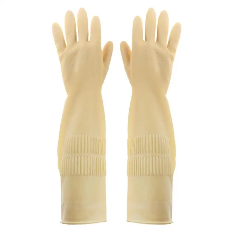 1 пара перчатки из натурального латекса кухонные перчатки для защиты посуды для уборки по дому водонепроницаемые повседневные перчатки с длинным рукавом качественные инструменты