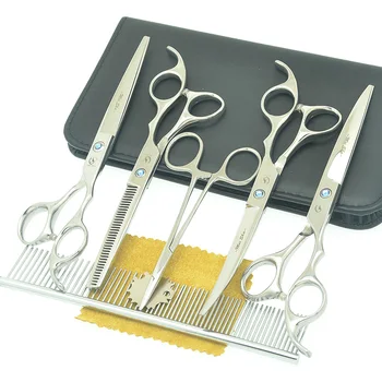 

Meisha 7.0" Professional Animals Grooming Scissors Set Dogs Hair Cutting Thinning Shears Up Down Curved Cutting Tesoura HB0211