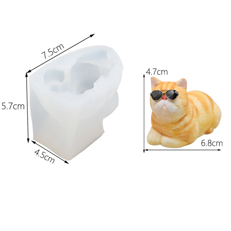 3D Gatto di figura Del Silicone Della Muffa Mousse Torta gelato Vestito Stampo per fare aroma gesso Gesso artigianato Candele Argilla Sapone muffa