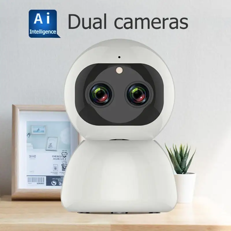 

Wireless 1080P Night Vision Webcam WiFi IP Dual Lens Zoom Motion Detection Smart Camera CCTV Home Security PTZ Camcorder