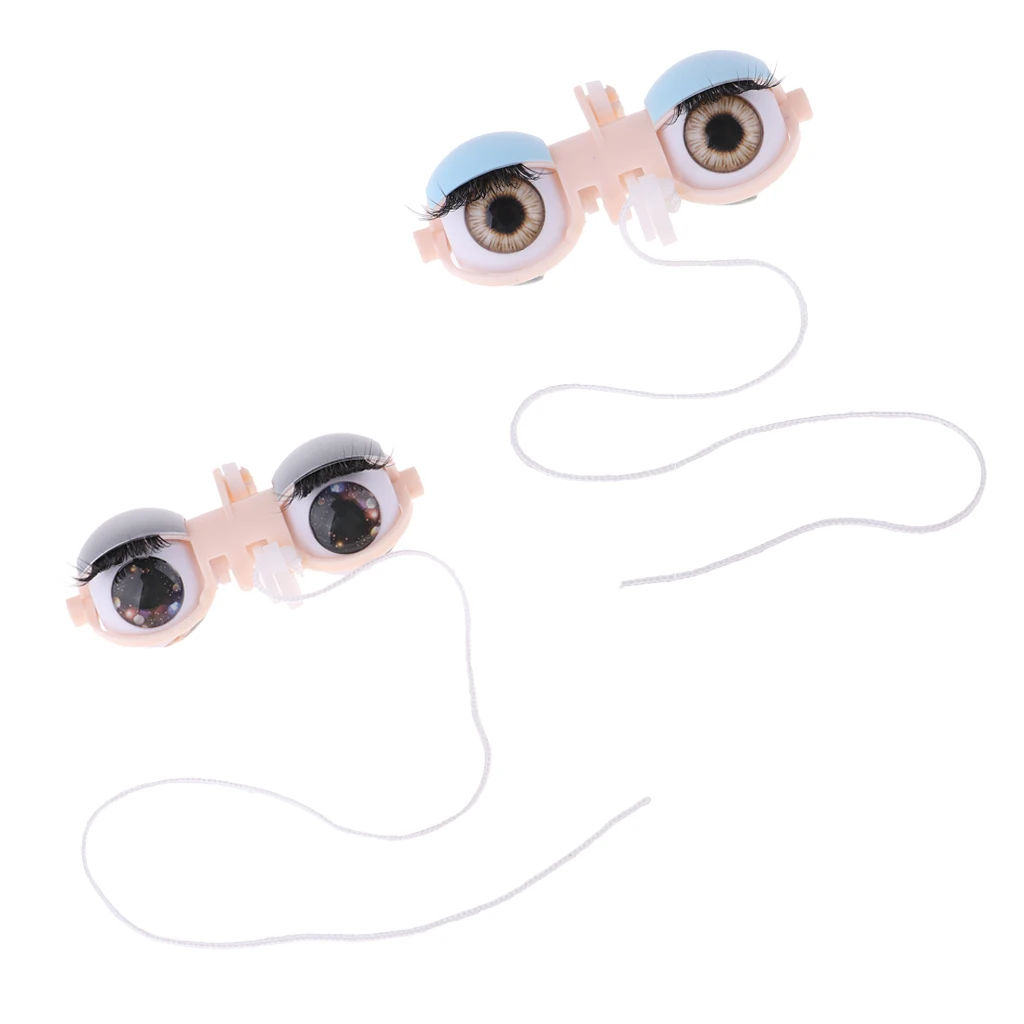 

12inch Doll Eyeball Eye Frame Mechanism Set with Eye Chips Fake Eyelashes Hardware for Blythe Doll Custom Body Accessories