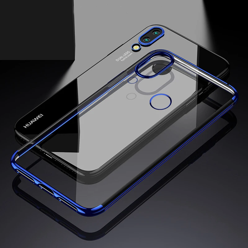 

For Huawei Nova3 P20 Pro P20 Lite Nova3E Nova4 Plating Transparent Case on Honor 8A 8C 8X Play Case Cover Fundas Case Pouzdro