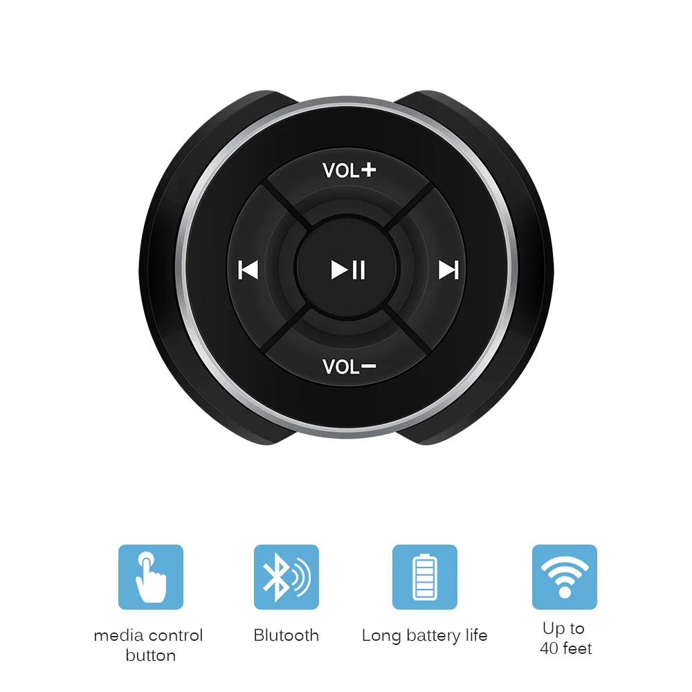 

Car Electronics Wireless Bluetooth Media Button Steering Wheel Remote Control MP3 Music Play for Android IOS Smartphone Car Kit