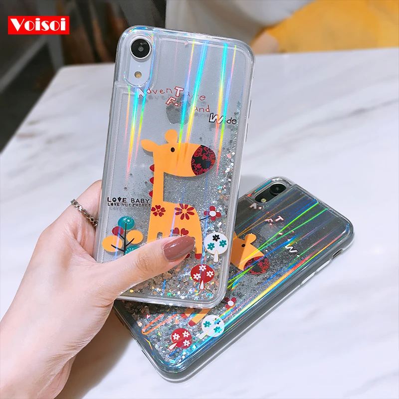

For Apple iphone X XR XS MAX Flashing Dynamic Liquid Quicksand Back Cases For iphone X XR XS MAX Stylish Funny Mobile Case Cover