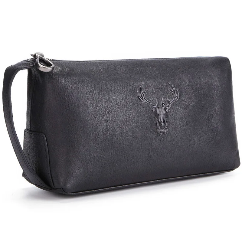 

Retro Travel Wash Bag Genuine Leather Cosmetic Bag For Men Cowhide Leather Clutch Bag Handbag Men Bolsa De Cosmeticos Sac A Main