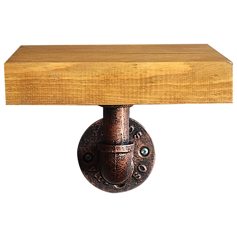 

Industrial Vintage Style Iron Pipe Bookshelf Wall Hanging Coat Racks Shelf Wood Living Room Furniture Bookcase