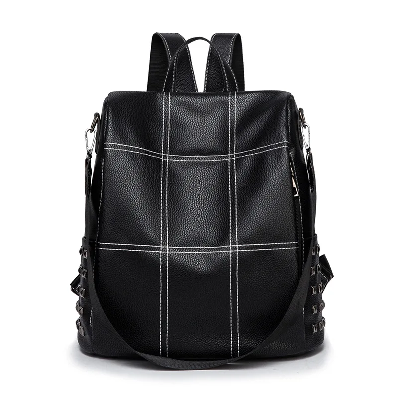 

Multifunction PU Leather Plaid theftproof Women backpacks Preppy Style female Lady Travel Single Shoulder bag students schoolbag