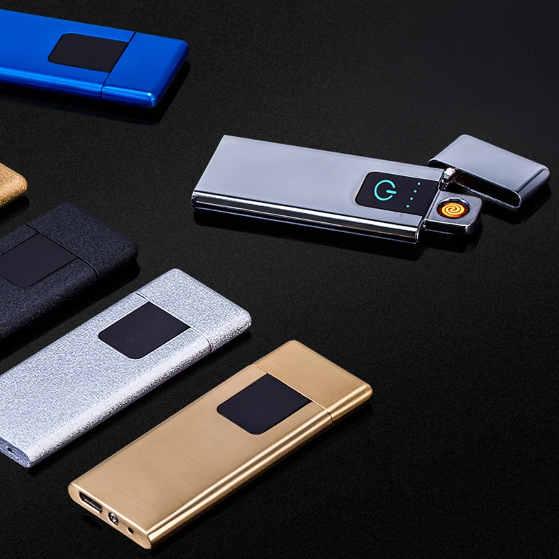 2019 зажигалки для сигарет ветрозащитная беспламенная ультра тонкая Usb