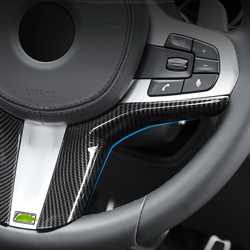 

For BMW X3 G01 2018 2pcs ABS Carbon Fiber Texture Car Steering Wheel Frame Cover