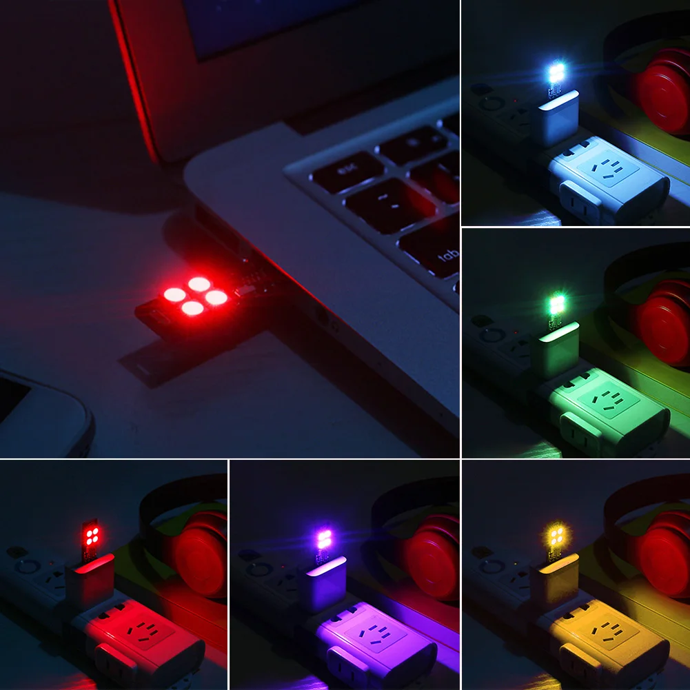 Цветная (RGB) 4 LEDs в наличии 7 цветов вечерние USB рштепселя Управление ночное мини