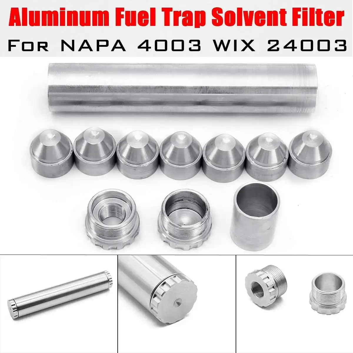 

11PCS SOLVENT TRAP FILTER 1"X6" Thread 1/2-28 Fuel Trap Solvent Filters Set for NAPA 4003 WIX 24003 Fuel Trap Solvent Filters