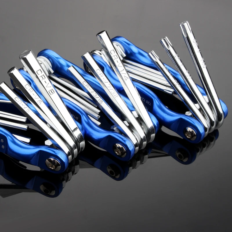 New Folding Hex Wrench Metal Metric Allen Wrench set Hexagonal Screwdriver Hex Key Wrenches Allen Keys Hand Tool
