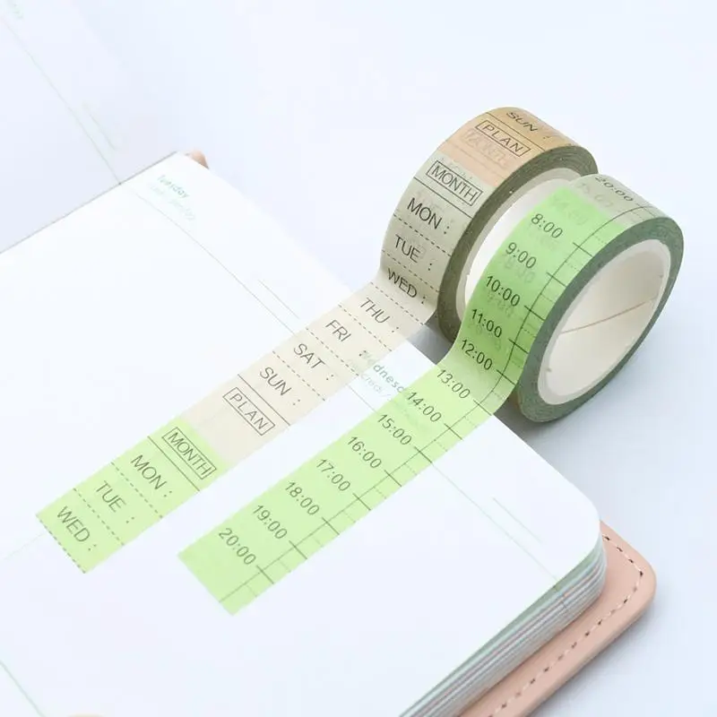 

Washi Paper Tape Sticker Time Week Point Printing Decorative Scrapbooking Paper Stationery DIY Craft Photo Album School Stickers