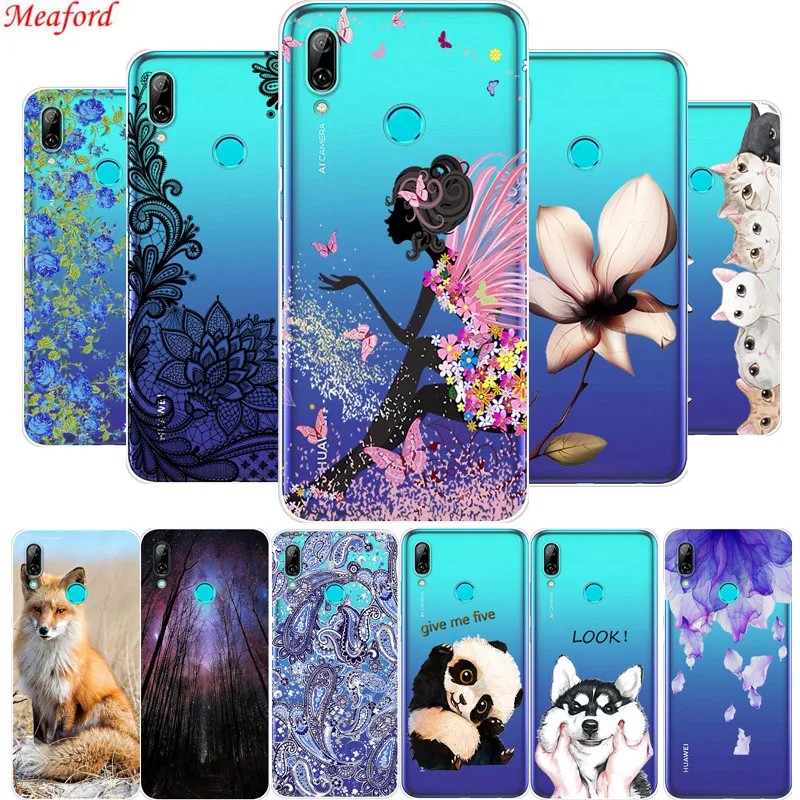 

6.2" For Huawei P Smart 2019 Case flowers cute animal Soft TPU Cover For Huawei P Smart 2019 phone Case Psmart 2019 coque funda