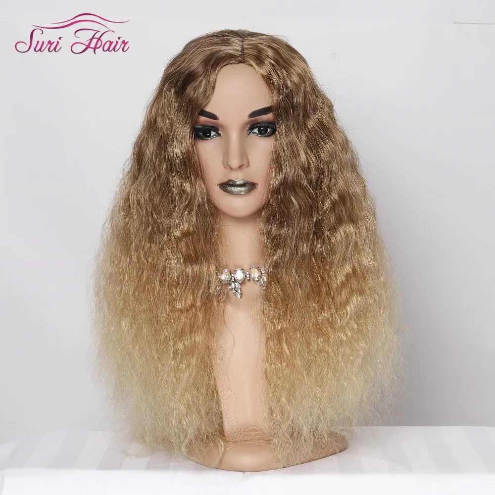 

Suri Hair 28 inches Synthetic wigs for women African American Ombre Blonde wig long natural wave cosplay hair wig Heat Resistant