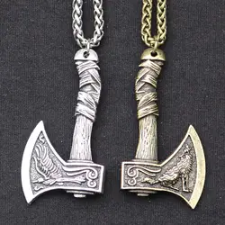 Wellcomics в стиле норвежских викингов кельтский волк топор ворона символ металлический кулон цепочки и ожерелья узорная цепь косплэй