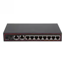 10 портов 250 м Spoe коммутатор POE для ip-камеры 100 Мбит/с сеть Vlan 100-240 в ЕС вилка для школы дома SEMs