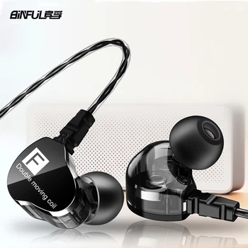 

Dual Drive Stereo Wired Earphone In-ear Headset Earbuds Bass Earphones For IPhone Samsung 3.5mm Sport Gaming Headset With Mic