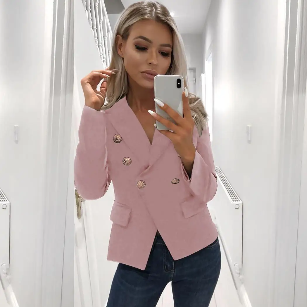 

Women Fashion Long Sleeve Solid Slim Suit Jacket Casual, Office, Conference One Button Blazer Regular Top