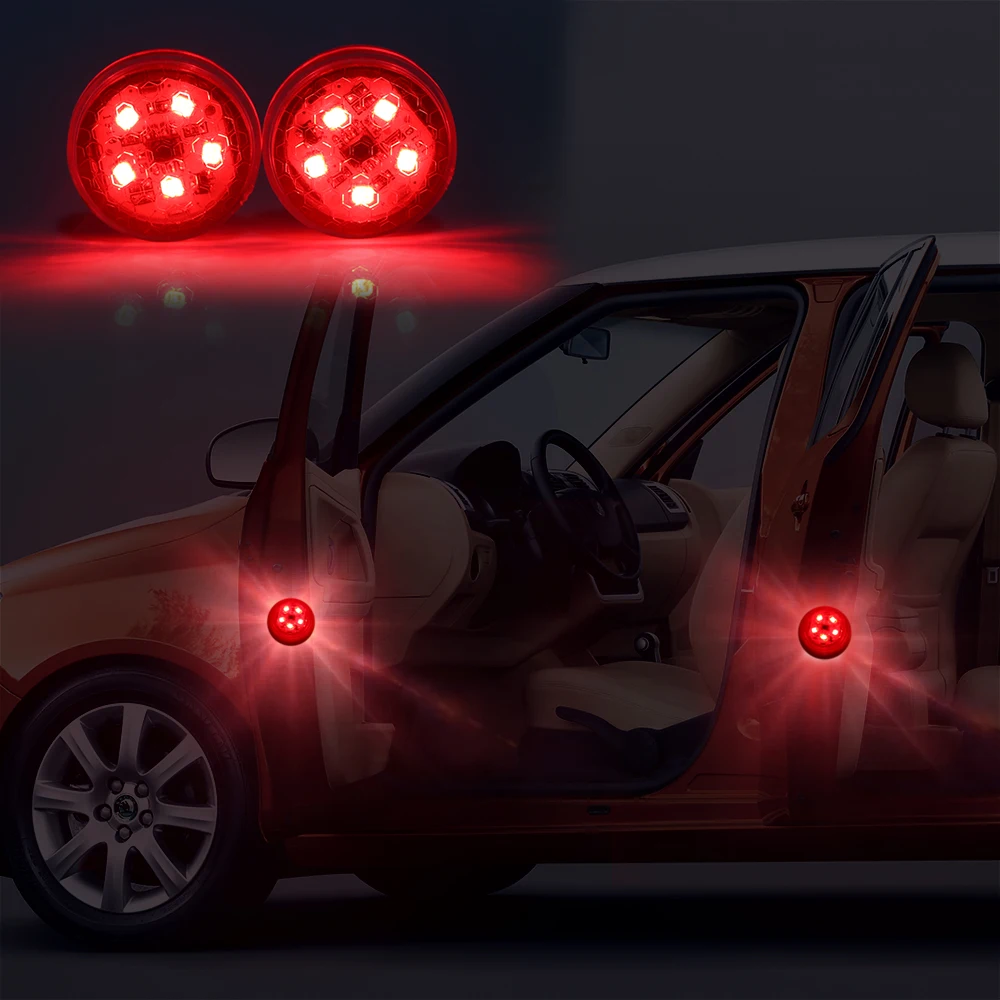 

2PCS Car Door Opening Warning Light Magnet Control Strobe Flash Lamp for Driving Safety Anti Collision Signal Light Car-styling
