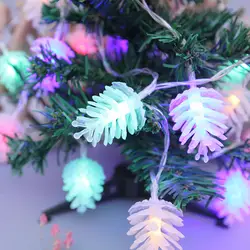 Новый год Рождество Свет Строка сосновый светодио дный конус СВЕТОДИОДНЫЕ сказочных огней ночника праздник осветительное оборудование