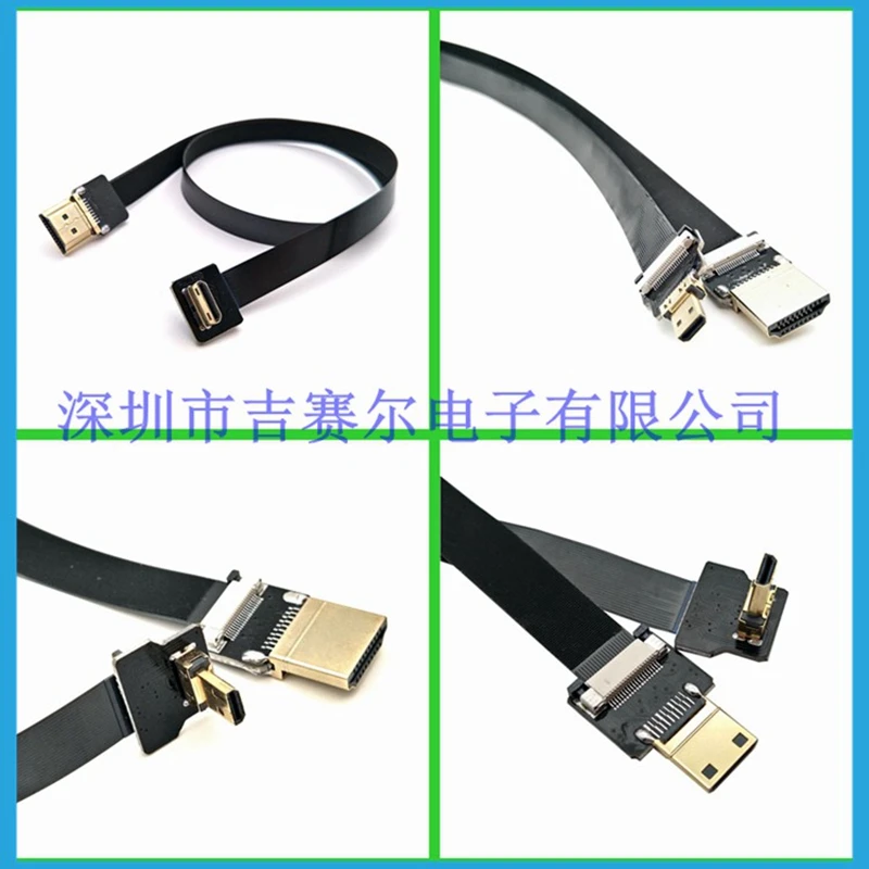 FPV Micro HDMI Mini 90 градусов адаптер 5 см 100 FPC плоский кабель шаг 20 контактный