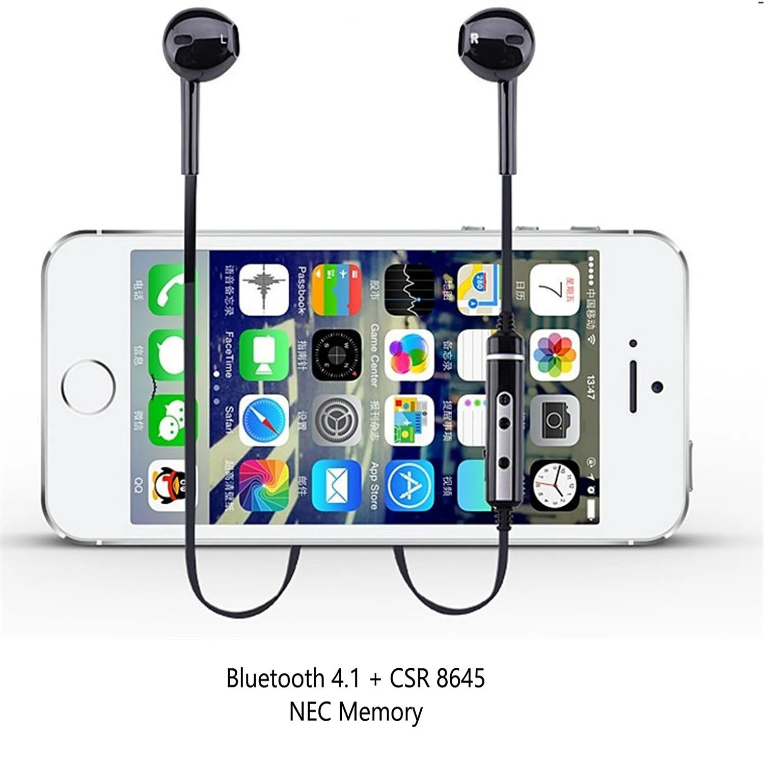 Беспроводные Bluetooth гарнитуры V4.1 стерео наушники с шумоподавлением спортивные