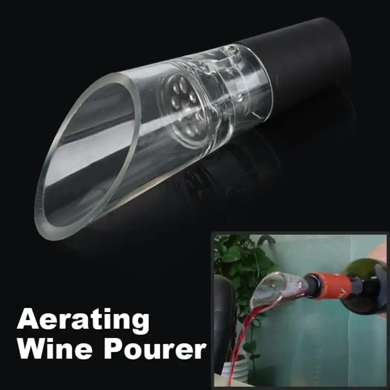 

1 Pcs Red Wine Aerator Plastic Wine Pourer Pour Spout with Rubber Bottle Stopper Decanter Bar Tools Portable Wine Aerator Pourer