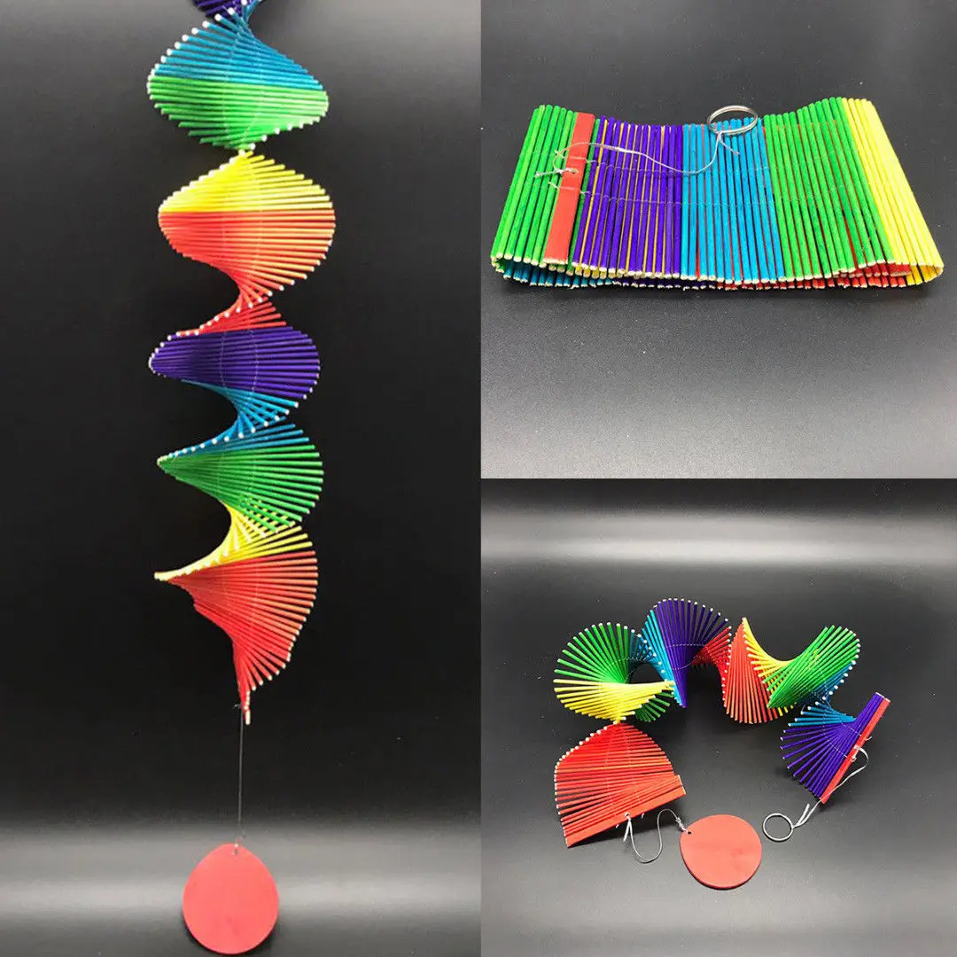 

Universal Kindergarten Garden Home Decor Twisted Rainbow Wind Chime Outdoor 2019