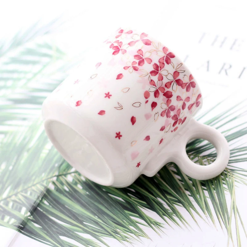 

Sakura Romantic Oriental Cherry Blossoms Ceramic Espresso Italian Coffee Mug Tasse Taza Cafe Gato Coffe Cup Koffie Kopjes xicara